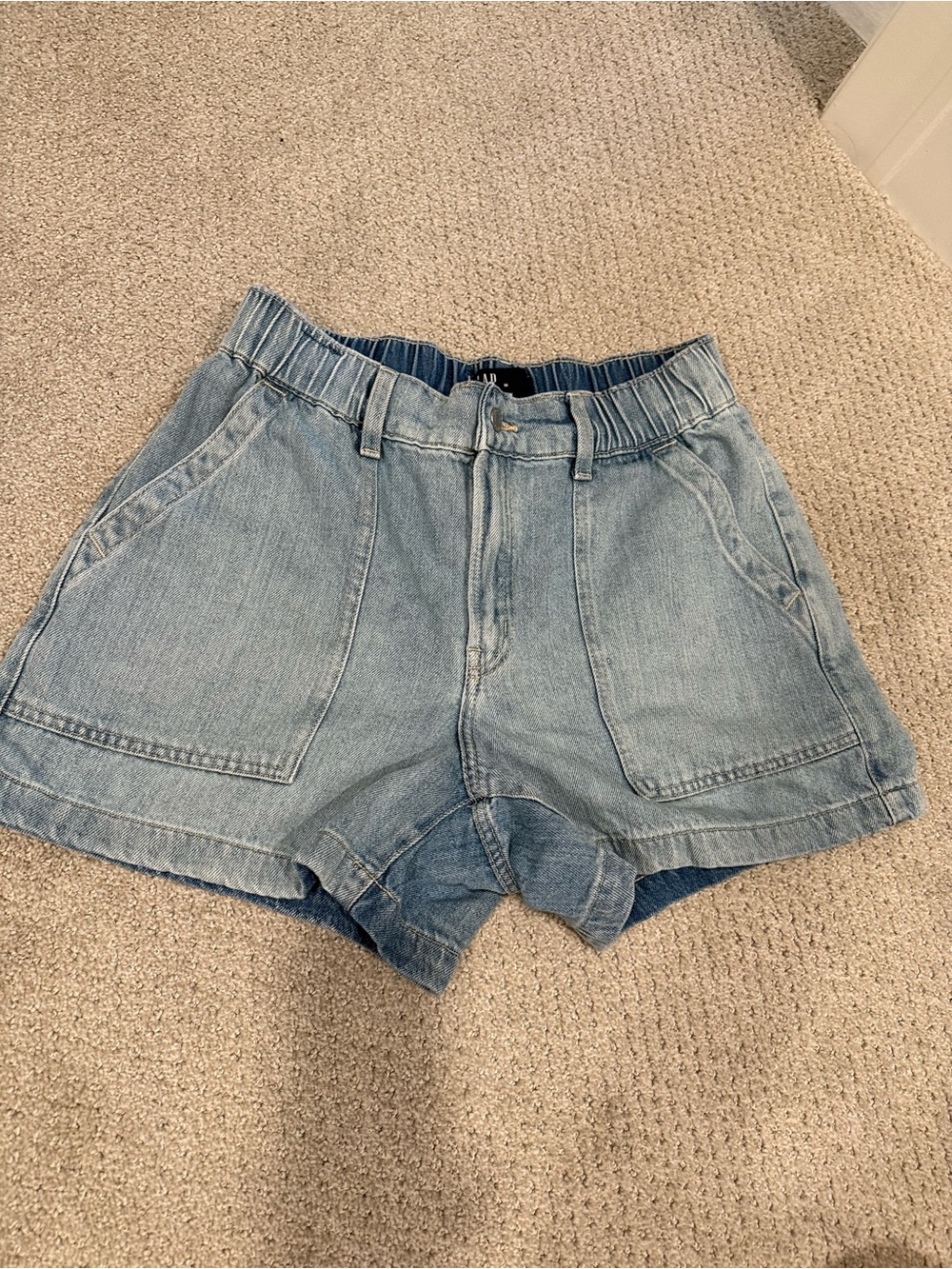 GAP Light Blue Denim High-Rise Casual Jean Shorts